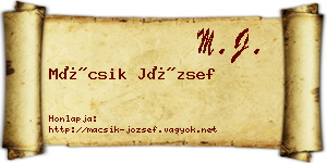Mácsik József névjegykártya