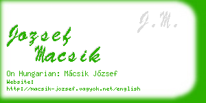 jozsef macsik business card